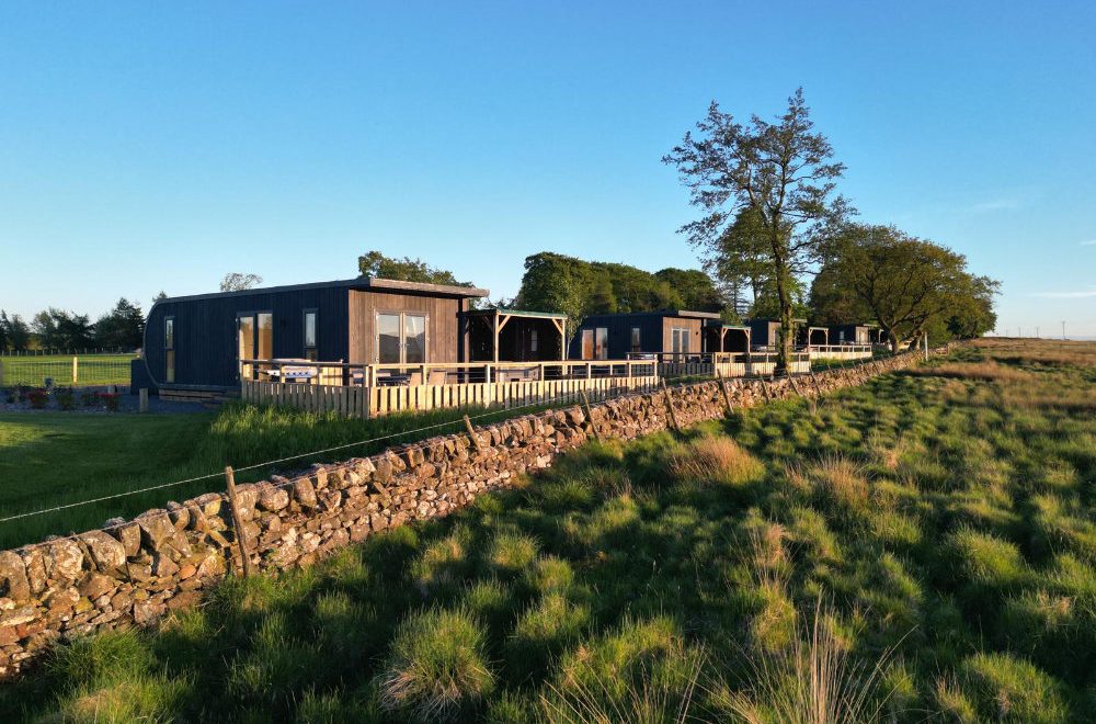 Springfield Farm Holiday Pods Edinburgh - External View of all four Holiday Pods