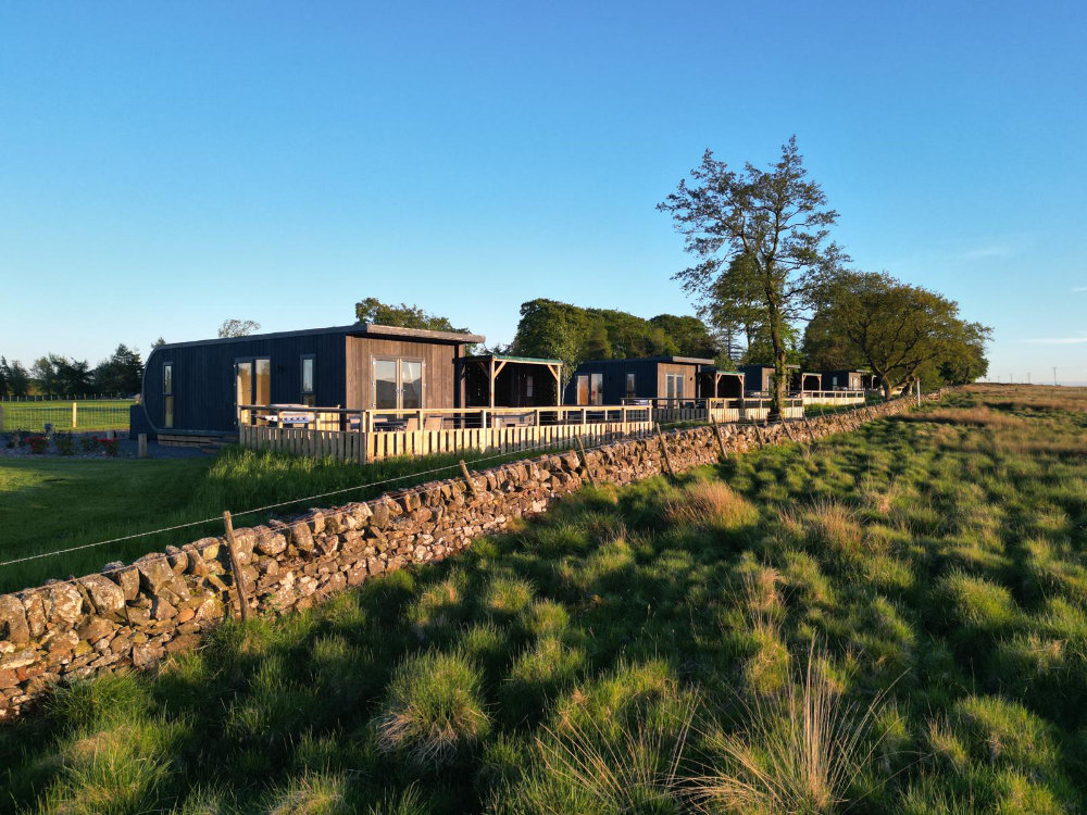 Springfield Farm Holiday Pods Edinburgh - External View of all four Holiday Pods